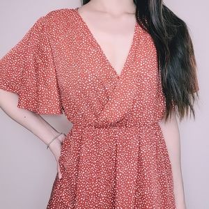 Orange polkadot dress